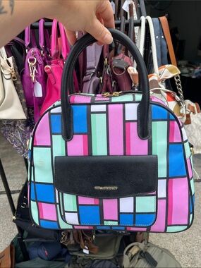 Color-Block Geometric Vera Bradley purse/Tote Bag - Black Trim